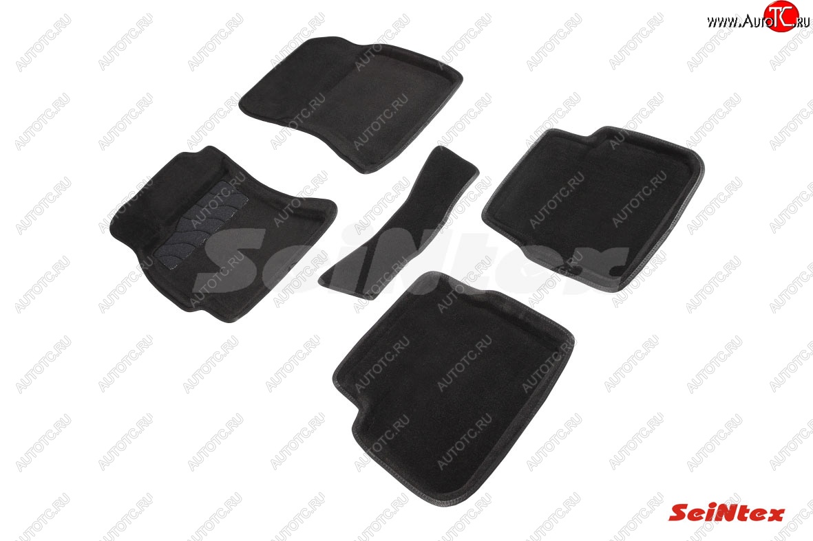 5 699 р. Комплект 3D ковриков в салон (ворсовые / чёрные) (АКПП) Seintex Subaru Forester SH (2008-2013)  с доставкой в г. Чебоксары