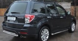 19 549 р. Защита порогов SLITKOFF (труба D63 мм)  Subaru Forester  SH (2008-2013) (Защита порогов с со скосами на торцах (вариант 1))  с доставкой в г. Чебоксары. Увеличить фотографию 4
