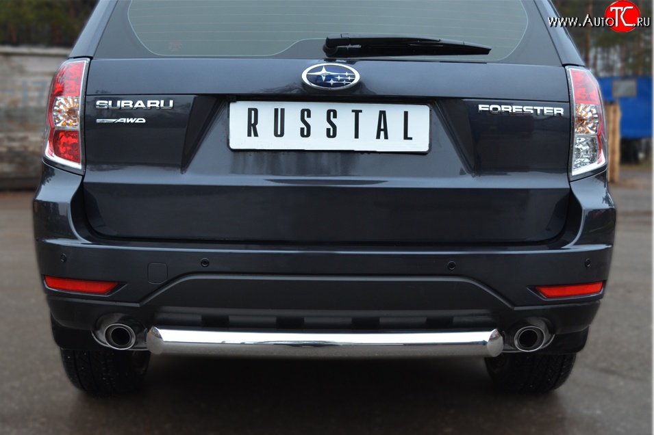 15 999 р. Одинарная защита заднего бампера из трубы диаметром 76 мм SLITKOFF  Subaru Forester  SH (2008-2013)  с доставкой в г. Чебоксары