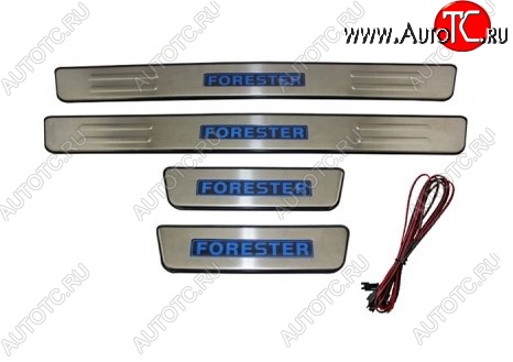 5 349 р. Накладки на порожки автомобиля СТ Subaru Forester SH (2008-2013)  с доставкой в г. Чебоксары