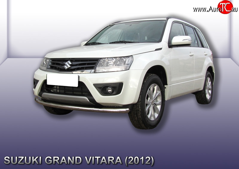10 849 р. Одинарная защита переднего бампера из трубы диаметром 57 мм Slitkoff  Suzuki Grand Vitara ( JT 5 дверей,  JT) (2012-2016) 2-ой рестайлинг, 3 двери 2-ой рестайлинг (Цвет: нержавеющая полированная сталь)  с доставкой в г. Чебоксары