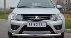 15 749 р. Одинарная защита переднего бампера диаметром 76 мм (3 дв.) SLITKOFF  Suzuki Grand Vitara  JT (2012-2016) 3 двери 2-ой рестайлинг  с доставкой в г. Чебоксары. Увеличить фотографию 2