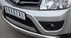 15 749 р. Одинарная защита переднего бампера диаметром 76 мм (3 дв.) SLITKOFF  Suzuki Grand Vitara  JT (2012-2016) 3 двери 2-ой рестайлинг  с доставкой в г. Чебоксары. Увеличить фотографию 4