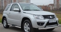 Одинарная защита переднего бампера диаметром 76 мм (3 дв.) SLITKOFF Suzuki Grand Vitara  JT (2012-2016) 3 двери 2-ой рестайлинг