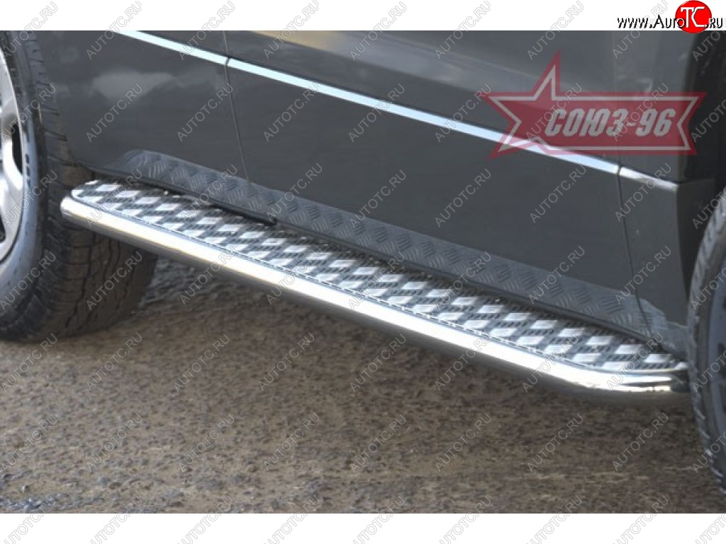 12 554 р. Пороги с листом d42 souz-96  Suzuki Grand Vitara  JT 3 двери (2005-2008) дорестайлинг  с доставкой в г. Чебоксары
