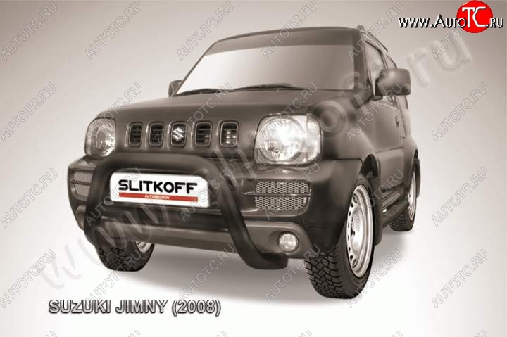 23 599 р. Кенгурятник d76 низкий  Suzuki Jimny  JB23/JB43 (2002-2012) 1-ый рестайлинг (Цвет: серебристый)  с доставкой в г. Чебоксары