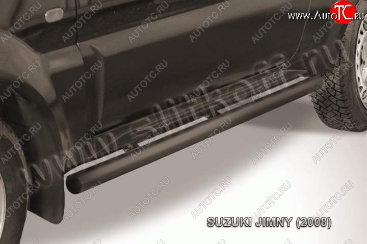 9 899 р. Защита порогов Slitkoff  Suzuki Jimny  JB23/JB43 (2002-2012) 1-ый рестайлинг (Цвет: серебристый)  с доставкой в г. Чебоксары