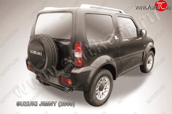 3 299 р. Защита задняя Slitkoff Suzuki Jimny JB23/JB43 1-ый рестайлинг (2002-2012) (Цвет: серебристый)  с доставкой в г. Чебоксары