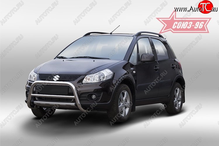 9 809 р. Защита переднего бампера Souz-96 (d60) Suzuki SX4 JYB, JYA хэтчбэк дорестайлинг (2013-2016)  с доставкой в г. Чебоксары