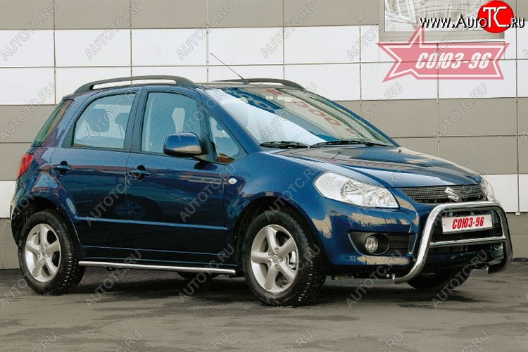 9 899 р. Защита переднего бампера Souz-96 (d60) Suzuki SX4 GYA,GYB  рестайлинг, хэтчбэк (2010-2016)  с доставкой в г. Чебоксары
