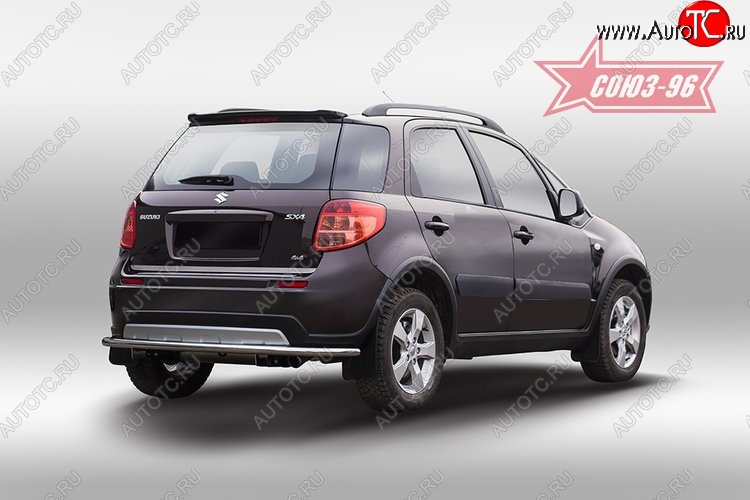 7 919 р. Защита заднего бампера Souz-96 (d42) Suzuki SX4 GYA,GYB  рестайлинг, хэтчбэк (2010-2016)  с доставкой в г. Чебоксары