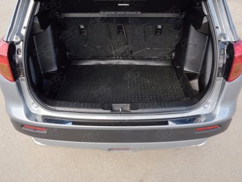 1 659 р. Накладка защитная на задний бампер Russtal (лист нерж зеркальный) Suzuki Vitara LY дорестайлинг (2015-2019)  с доставкой в г. Чебоксары. Увеличить фотографию 2