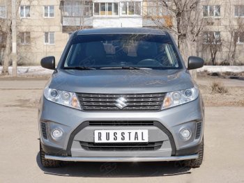 14 799 р. Одинарная защита переднего бампера диаметром 42 мм SLITKOFF  Suzuki Vitara  LY (2015-2019) дорестайлинг  с доставкой в г. Чебоксары. Увеличить фотографию 2