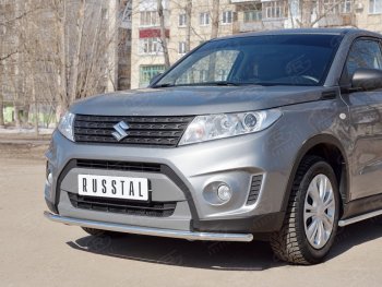 14 799 р. Одинарная защита переднего бампера диаметром 42 мм SLITKOFF  Suzuki Vitara  LY (2015-2019) дорестайлинг  с доставкой в г. Чебоксары. Увеличить фотографию 3