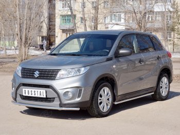 14 799 р. Одинарная защита переднего бампера диаметром 42 мм SLITKOFF  Suzuki Vitara  LY (2015-2019) дорестайлинг  с доставкой в г. Чебоксары. Увеличить фотографию 4