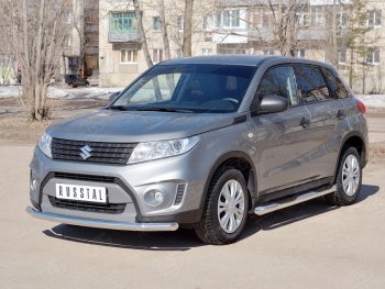 15 499 р. Одинарная защита переднего бампера диаметром 63 мм SLITKOFF  Suzuki Vitara  LY (2015-2019) дорестайлинг  с доставкой в г. Чебоксары. Увеличить фотографию 2
