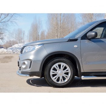 Одинарная защита переднего бампера диаметром 63 мм SLITKOFF Suzuki Vitara  LY (2015-2019) дорестайлинг
