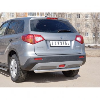 15 249 р. Одинарная защита заднего бампера из трубы диаметром 63 мм SLITKOFF  Suzuki Vitara  LY (2015-2019) дорестайлинг  с доставкой в г. Чебоксары. Увеличить фотографию 2