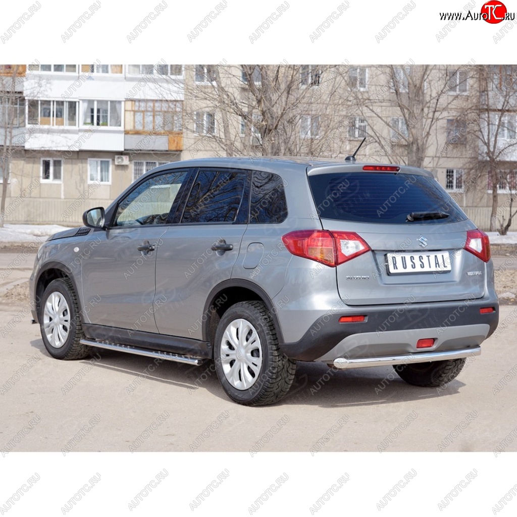 15 249 р. Одинарная защита заднего бампера из трубы диаметром 63 мм SLITKOFF  Suzuki Vitara  LY (2015-2019) дорестайлинг  с доставкой в г. Чебоксары