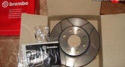 Передний тормозной диск Brembo Max 14 с вентиляцией и проточками Лада 21099 (1990-2004)