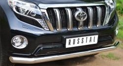 18 999 р. Одинарная защита переднего бампера диаметром 76 мм SLITKOFF  Toyota Land Cruiser Prado  J150 (2013-2017) 1-ый рестайлинг  с доставкой в г. Чебоксары. Увеличить фотографию 2