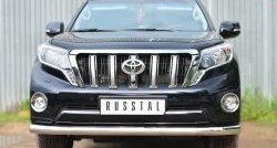 Одинарная защита переднего бампера диаметром 76 мм SLITKOFF Toyota Land Cruiser Prado  J150 (2013-2017) 1-ый рестайлинг