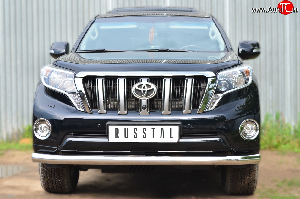 18 999 р. Одинарная защита переднего бампера диаметром 76 мм SLITKOFF  Toyota Land Cruiser Prado  J150 (2013-2017) 1-ый рестайлинг  с доставкой в г. Чебоксары