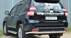 17 999 р. Одинарная защита заднего бампера из трубы диаметром 63 мм SLITKOFF  Toyota Land Cruiser Prado  J150 (2013-2017) 1-ый рестайлинг  с доставкой в г. Чебоксары. Увеличить фотографию 4