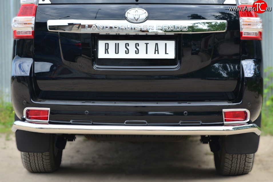 17 999 р. Одинарная защита заднего бампера из трубы диаметром 63 мм SLITKOFF  Toyota Land Cruiser Prado  J150 (2013-2017) 1-ый рестайлинг  с доставкой в г. Чебоксары