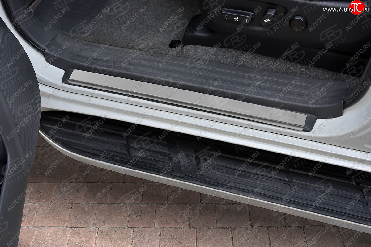 1 889 р. Накладки порожков салона Russtal Toyota Land Cruiser Prado J150 дорестайлинг (2009-2013) (Нержавейка полированная)  с доставкой в г. Чебоксары