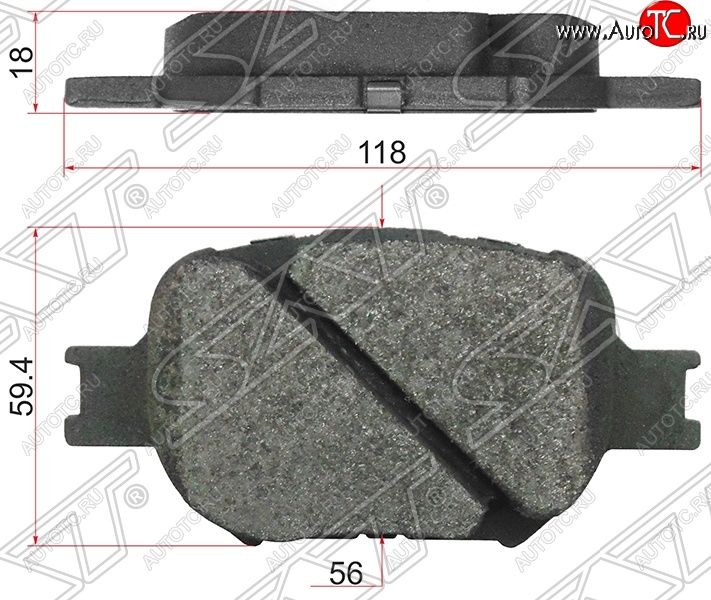 759 р. Колодки тормозные SAT (передние) Toyota Allion T240 седан дорестайлинг (2001-2004)  с доставкой в г. Чебоксары