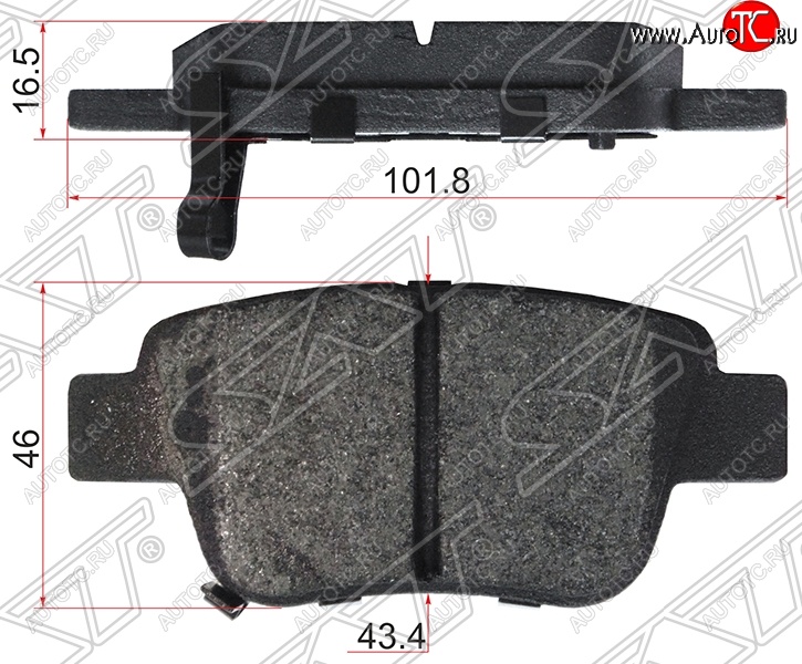 559 р. Колодки тормозные SAT (задние) Toyota Alphard H20 дорестайлинг (2008-2011)  с доставкой в г. Чебоксары