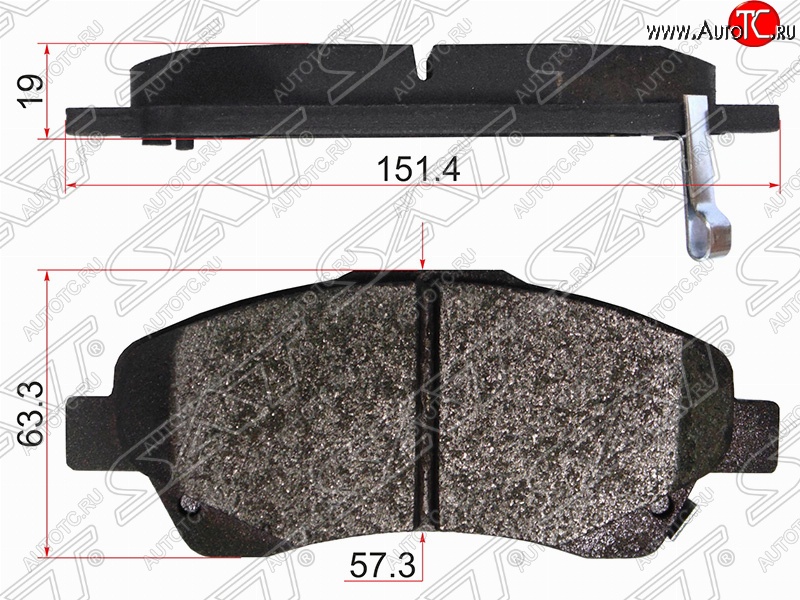 999 р. Колодки тормозные (передние) SAT Toyota Avensis T250 седан дорестайлинг (2003-2006)  с доставкой в г. Чебоксары