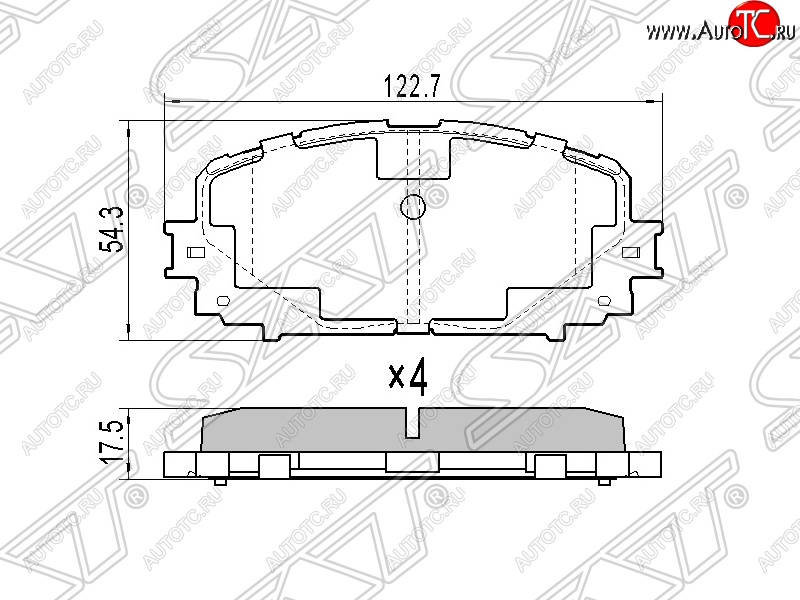 799 р. Колодки тормозные SAT (передние) Toyota Yaris XP90 дорестайлинг, хэтчбэк 5 дв. (2005-2008)  с доставкой в г. Чебоксары