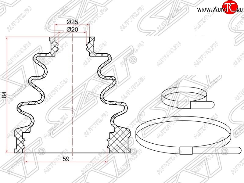 369 р. Пыльник ШРУСа (внутренний) SAT Toyota Vitz XP10 хэтчбэк 3 дв. дорестайлинг (1999-2001)  с доставкой в г. Чебоксары