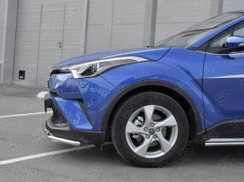 16 999 р. Защита переднего бампера (2 трубы Ø42 мм, нержавейка) SLITKOFF  Toyota C-HR  NGX10, ZGX10 (2016-2019) дорестайлинг  с доставкой в г. Чебоксары. Увеличить фотографию 4