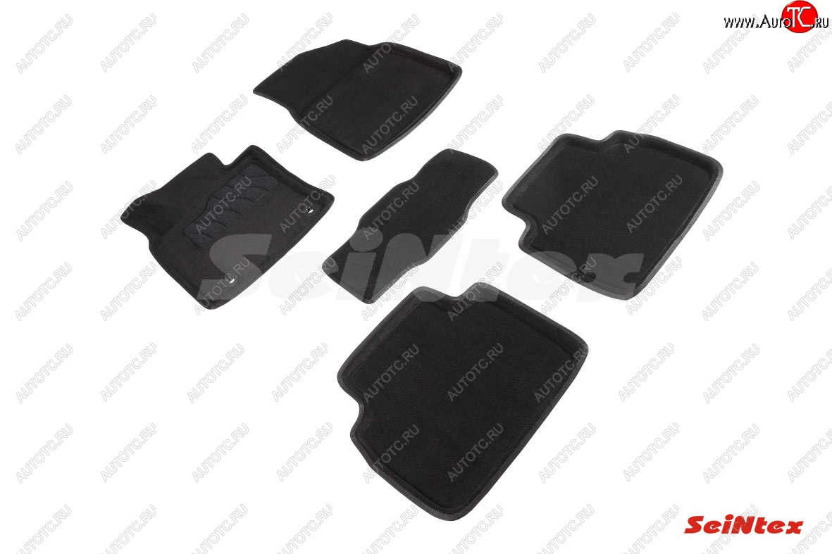 5 699 р. Комплект 3D ковриков в салон (ворсовые / чёрные) Seintex Toyota Camry XV70 дорестайлинг (2017-2021)  с доставкой в г. Чебоксары