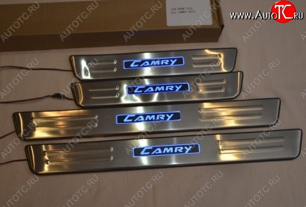 5 349 р. Накладки на порожки автомобиля СТ Toyota Camry XV50 дорестайлинг (2011-2014)  с доставкой в г. Чебоксары