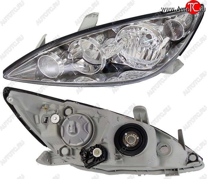 5 699 р. Левая фара SAT (длинное ухо, с электрокорректором) Toyota Camry XV30 рестайлинг (2004-2006)  с доставкой в г. Чебоксары
