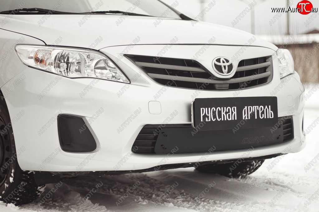 1 169 р. Зимняя заглушка решетки переднего бампера РА  Toyota Corolla ( E140,  E150) (2009-2013) седан рестайлинг  с доставкой в г. Чебоксары