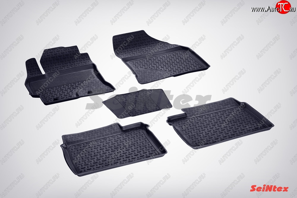 3 149 р. Износостойкие коврики в салон с высоким бортом SeiNtex Premium 4 шт. (резина) Toyota Corolla E180 дорестайлинг (2013-2016)  с доставкой в г. Чебоксары