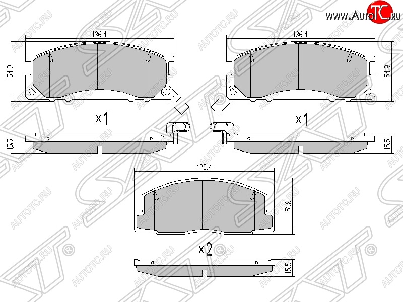 899 р. Колодки тормозные SAT (передние) Toyota Estima Emina XR10, XR20 минивэн 1-ый рестайлинг (1995-1996)  с доставкой в г. Чебоксары