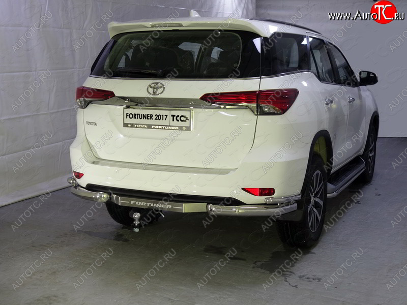 26 499 р. Защита заднего бампера (уголки двойные) ТСС 76,1/42,4 мм Toyota Fortuner AN160 дорестайлинг (2015-2020)  с доставкой в г. Чебоксары