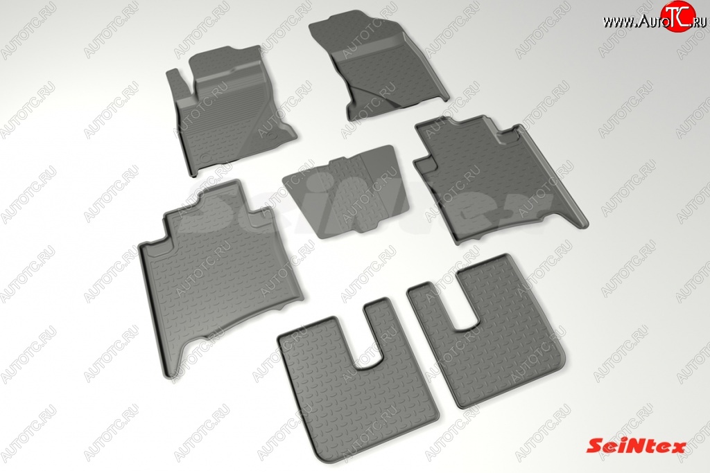 3 199 р. Износостойкие резиновые коврики в салон с высоким бортом Seintex Toyota Fortuner AN160 дорестайлинг (2015-2020)  с доставкой в г. Чебоксары