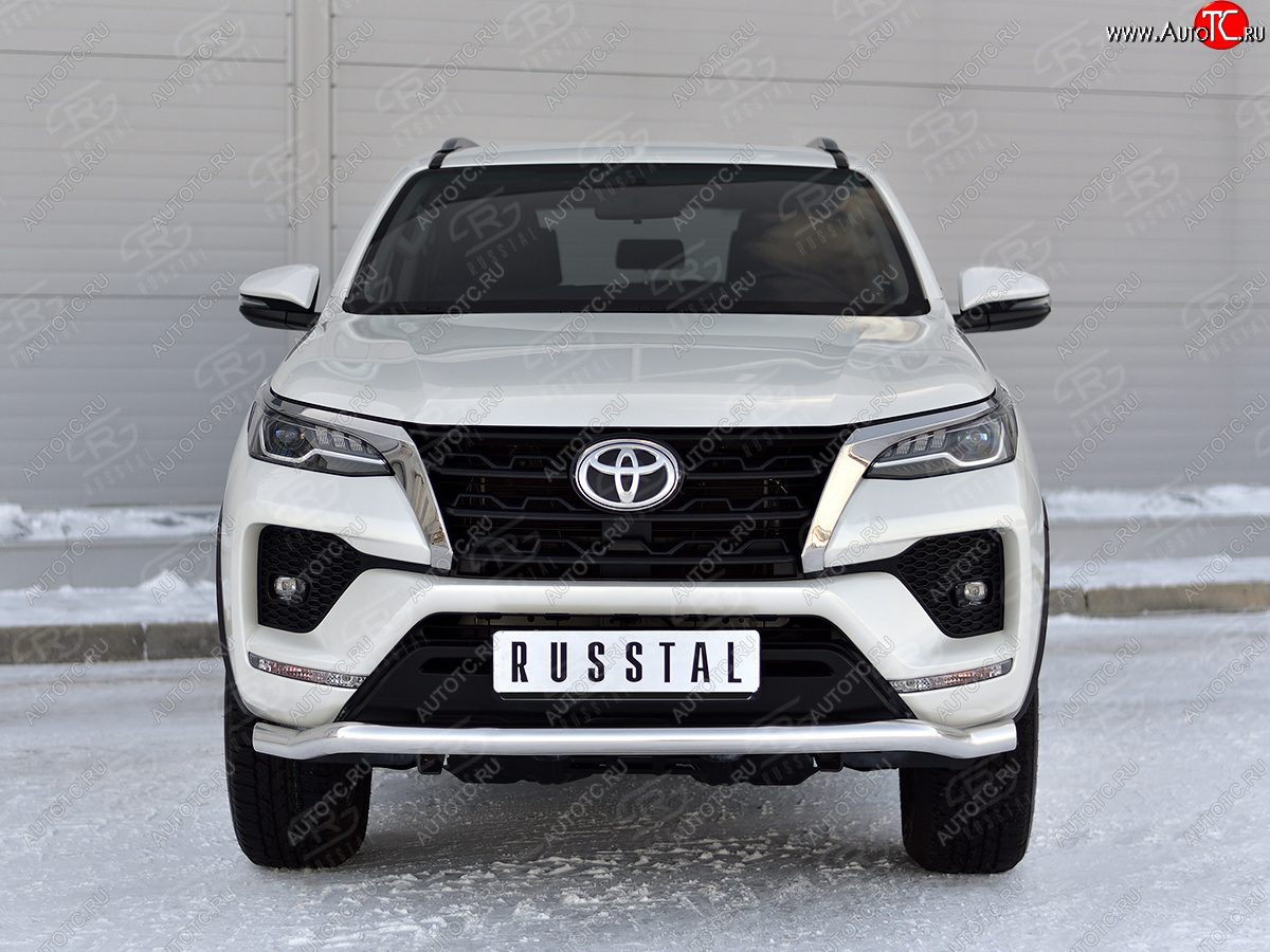 19 799 р. Защита переднего бампера (Ø63 мм, нержавейка) SLITKOFF Toyota Fortuner AN160 рестайлинг (2020-2025)  с доставкой в г. Чебоксары