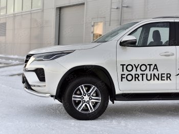 19 799 р. Защита переднего бампера (Ø63 мм, нержавейка) SLITKOFF Toyota Fortuner AN160 рестайлинг (2020-2025)  с доставкой в г. Чебоксары. Увеличить фотографию 4