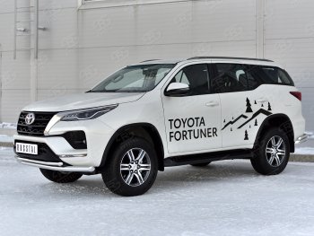 22 999 р. Защита переднего бампера (2 трубы Ø63 и 42 мм, нержавейка) SLITKOFF Toyota Fortuner AN160 рестайлинг (2020-2025)  с доставкой в г. Чебоксары. Увеличить фотографию 2
