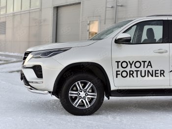 22 999 р. Защита переднего бампера (2 трубы Ø63 и 42 мм, нержавейка) SLITKOFF Toyota Fortuner AN160 рестайлинг (2020-2025)  с доставкой в г. Чебоксары. Увеличить фотографию 4