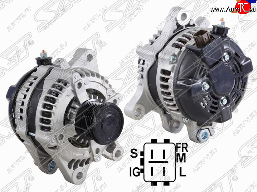 11 749 р. Генератор SAT (2,7 2TRFE 130A)  Toyota Hiace  H200 (2004-2017) минивэн (Япония) дорестайлинг , минивэн (Япония) 1-ый рестайлинг, минивэн (Япония) 2-ой рестайлинг, минивэн (Япония) 3-ий рестайлинг  с доставкой в г. Чебоксары