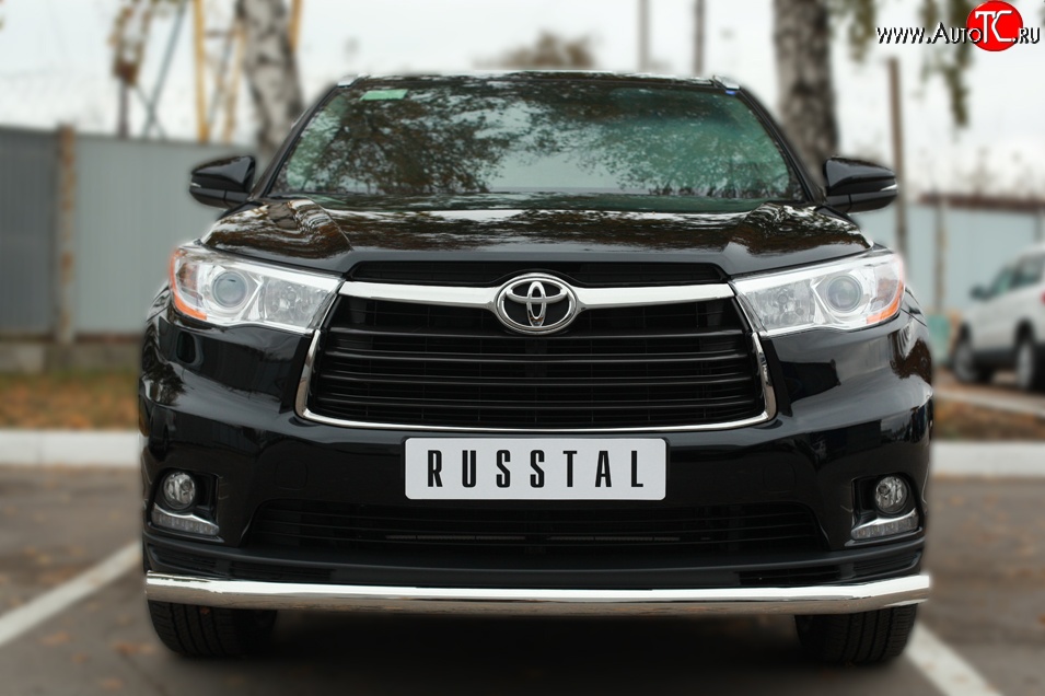 16 999 р. Одинарная защита переднего бампера диаметром 63 мм SLITKOFF  Toyota Highlander  XU50 (2013-2017) дорестайлинг  с доставкой в г. Чебоксары